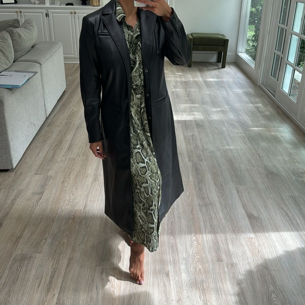Bailey 44 Black Faux Leather Coat - Picture 3 of 4